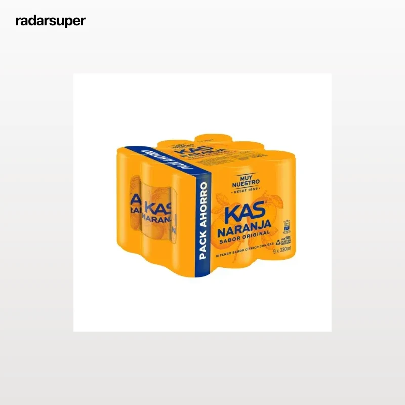 Kas naranja pack de 9 latas de 33 cl.