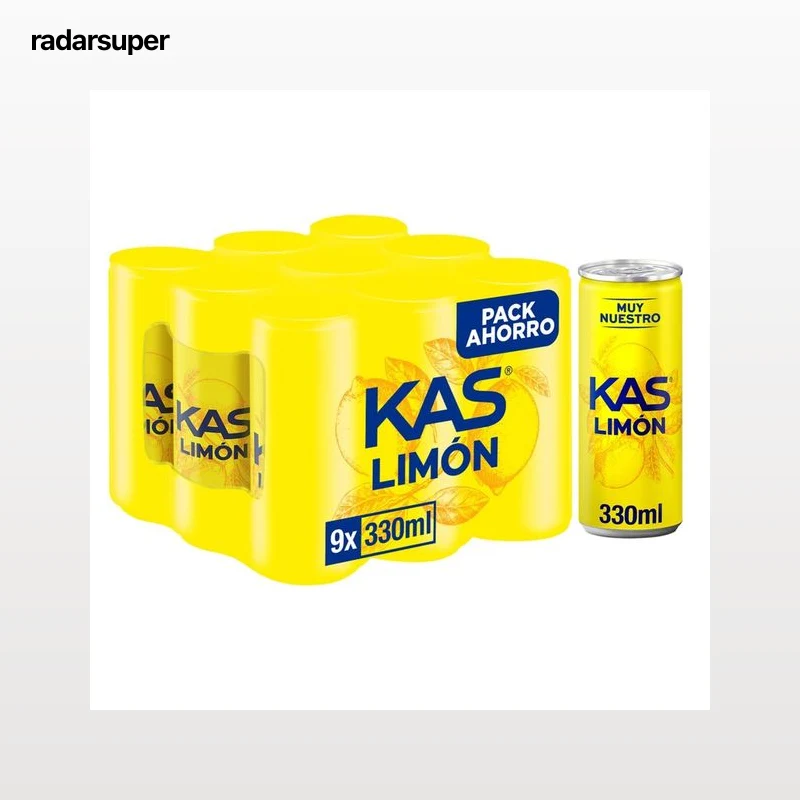 KAS Refresco de limón pack 9 latas de 330 ml.