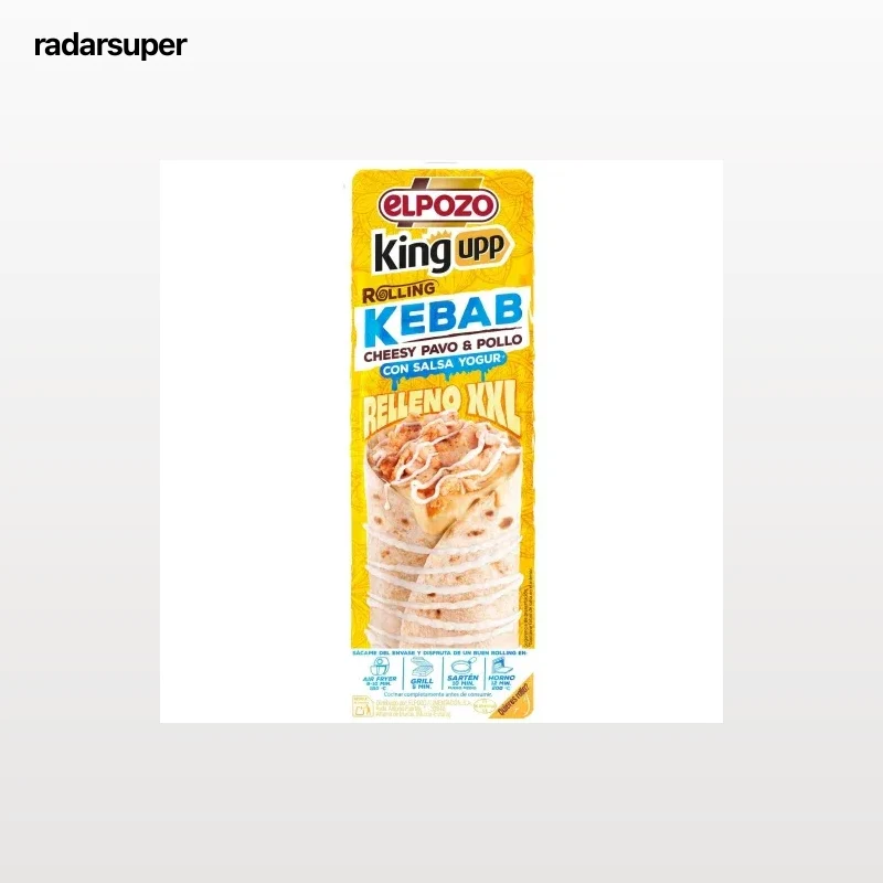 Kebab de pollo y pavo cheesy curry King upp El Pozo 160 g.