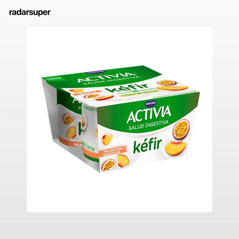 Kefir Activia pack 4 melocotón y maracuyá
