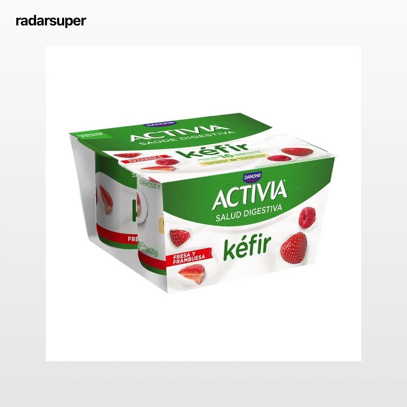 Kéfir cremoso y suave con sabor a fresa y frambuesa Danone 100 gramos