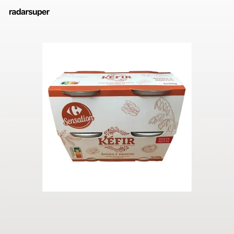 Kéfir de avena y nueces Carrefour Sensation pack de 4 unidades de 125 g.