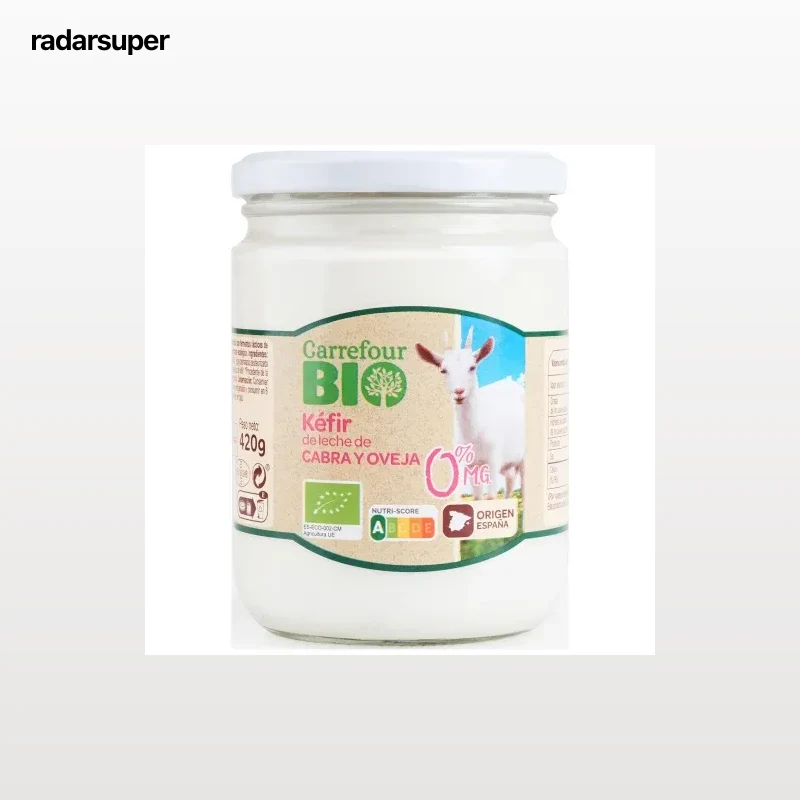 Kéfir de leche de cabra y oveja desnatado ecológico Carrefour Bio 420 g.