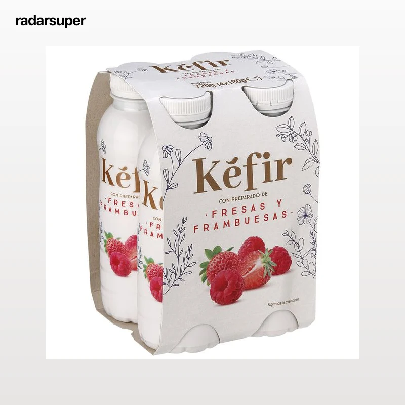 Kéfir líquido fresas y frambuesas pack 4