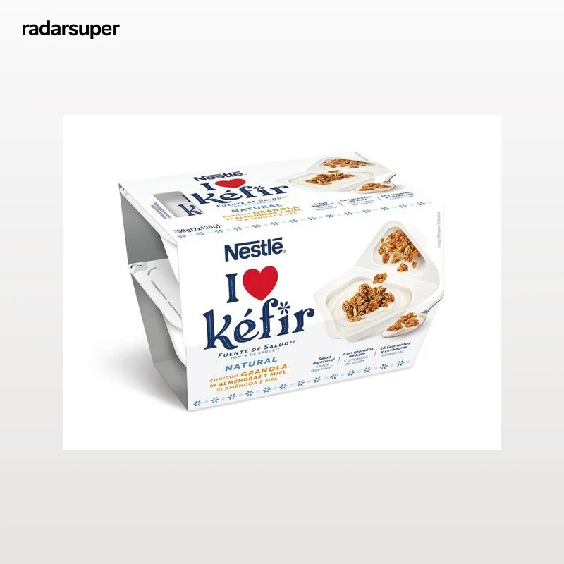 Kéfir natural con granola almendra y miel Nestlé pack 2