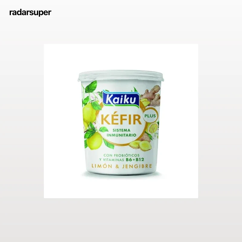 Kéfir plus jengibre y limón Kaiku sin gluten 350 g.