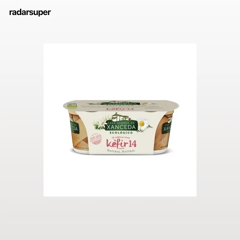 Kéfir suave y natural ecológico Casa Grande de Xanceda sin gluten pack de 2 unidades de 125 g.