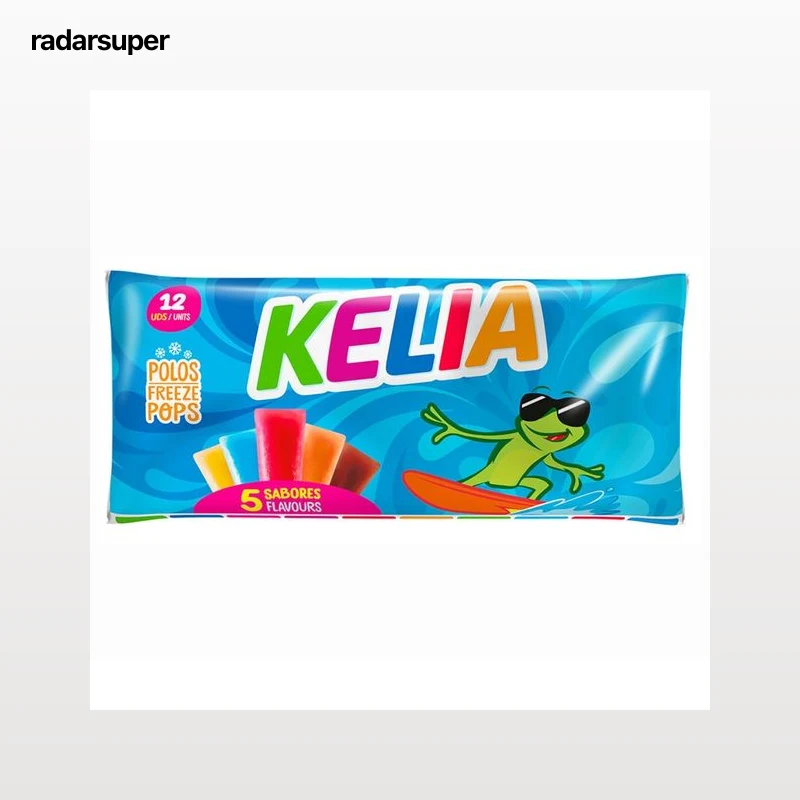 KELIA Bebidas refrescantes aromatizadas (golosinas para congelar con zumo de fruta) 12 uds. de 45 ml.