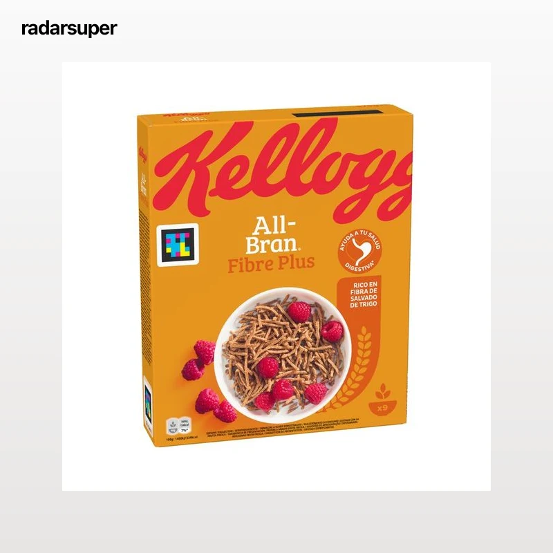 KELLOGG"S All bran plus  Cereales de fibra de salvado de trigo 375 g.