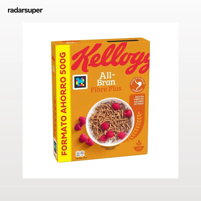 KELLOGG"S All bran plus  Cereales de trigo (salvado de trigo rico en fibras) 500 g.