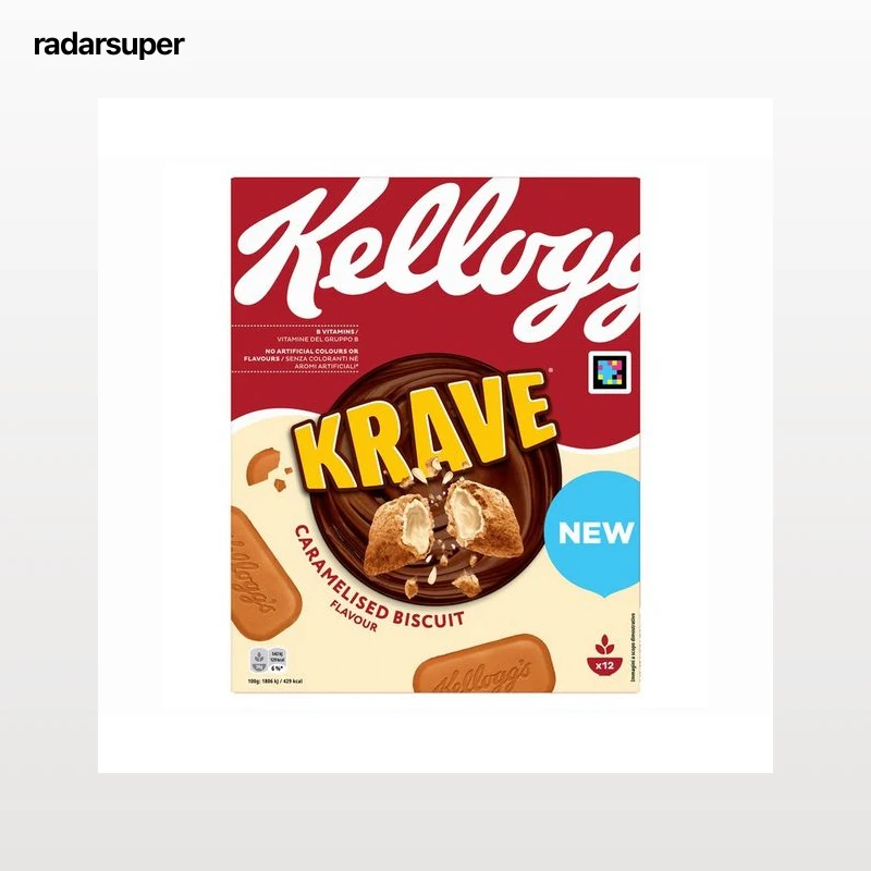 KELLOGG'S Cereales krave rellenos de galleta caramelizada 375 g.