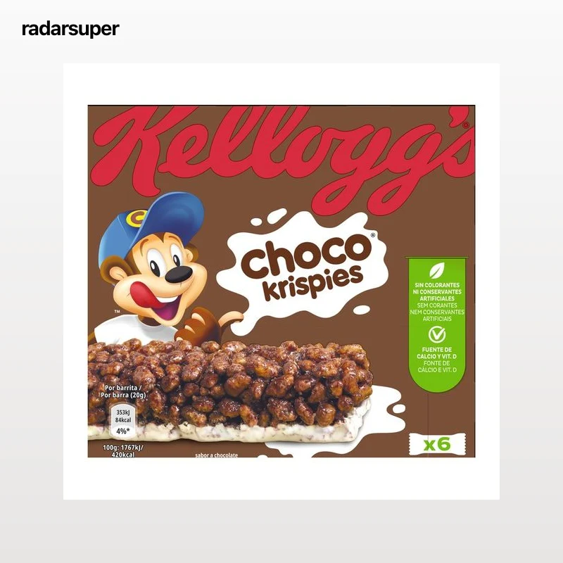 KELLOGG´S CHOCO KRISPIE´S Barritas de cereales con chocolate 6 uds. x 20 g.