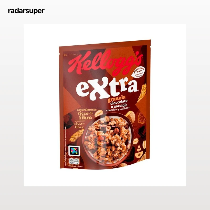 KELLOGG"S Extra Cereales granola con chocolate y avellanas 375 g.