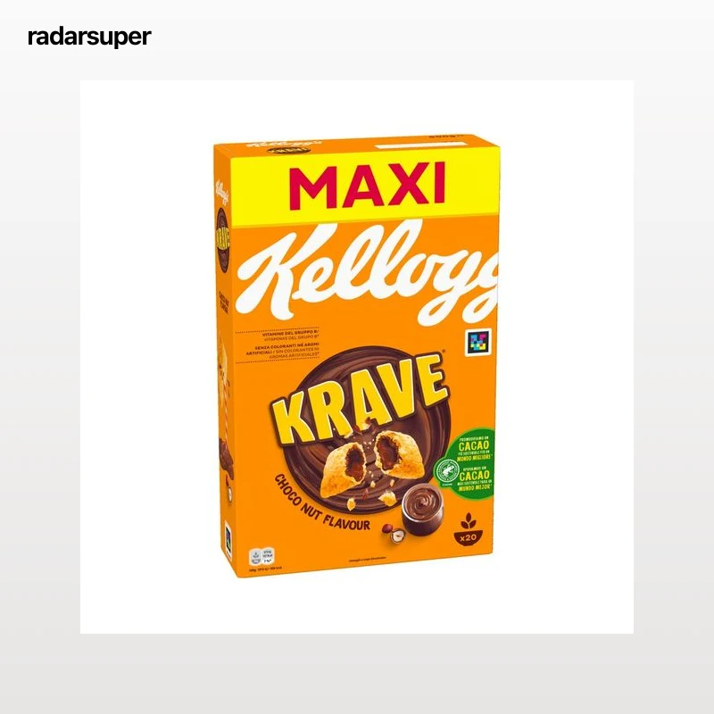 KELLOGG"S Krave Cereales rellenos de chocolate 600 g.