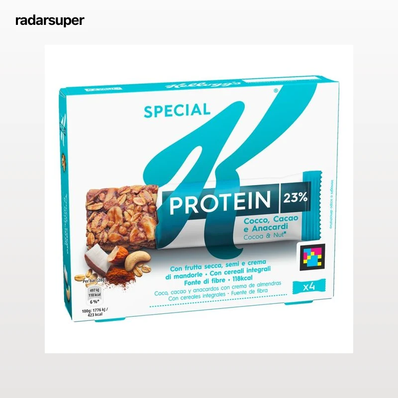 KELLOGG"S Special K  Cereales en barrita con proteína y chocolate 4 uds x 28 g.