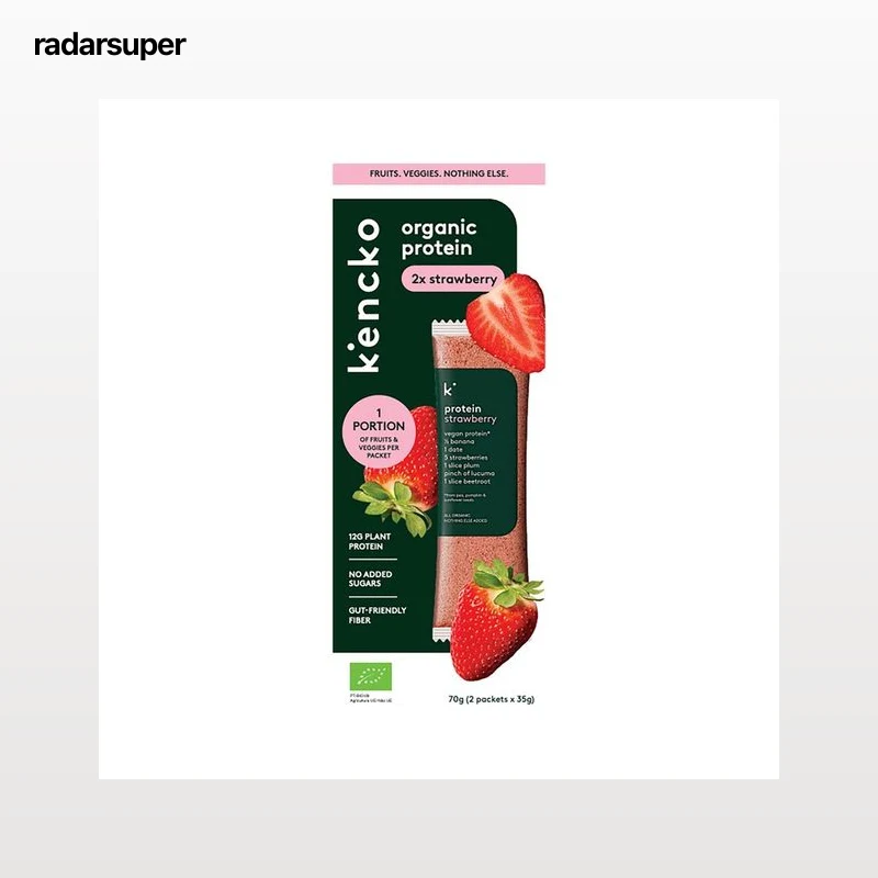 KENCKO Mix de proteinas vegetales con frutas deshidratadas y sabor a fresa 2 x 35 g.