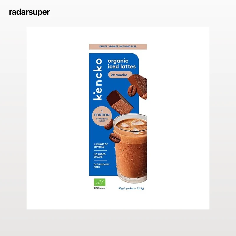 KENCKO Preparado para cafe helado con frutas y verduras ecológicas, sabor a mocha 2 x 22 g.