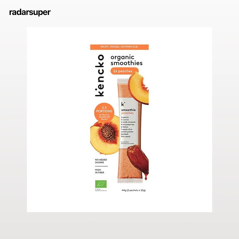 KENCKO Smoothie peaches Preparado para batido de frutas y vegetales ecológicos  2 x 22 g.