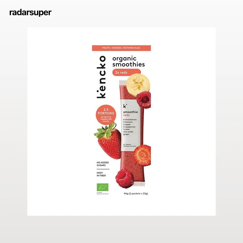 KENCKO Smoothie reds Preparado para batido de frutas ecológicas, chia y jengibre 2 x 22 g.