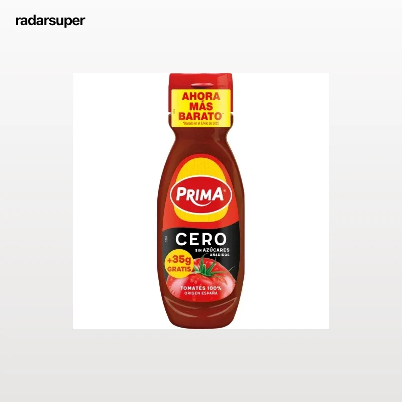 Kétchup Cero Prima sin gluten envase 265 g.