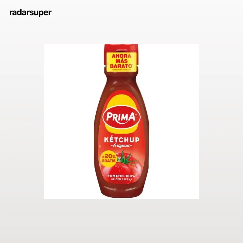 Kétchup original Prima sin gluten envase 445 g.