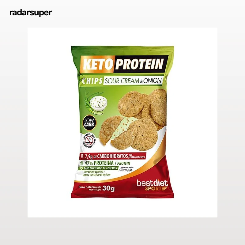 KETOPROTEIN Bestdiet sport Chips con extra de proteínas con sabor a crema agria y cebolla 30 g.