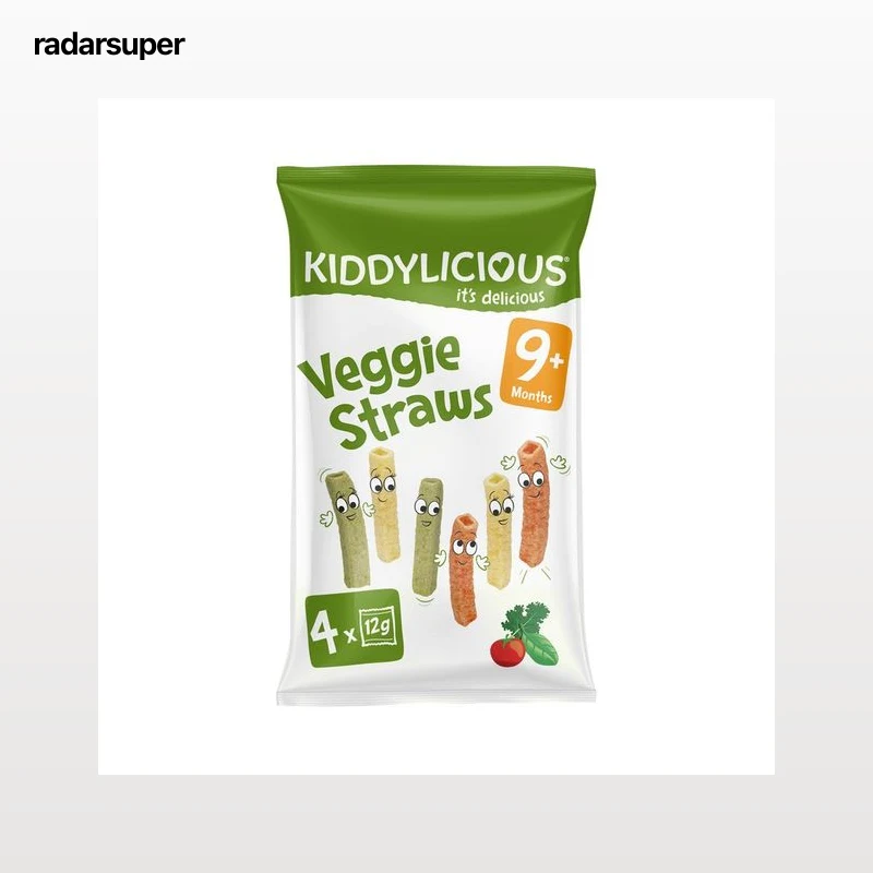 KIDDYLICIOUS Snacks de patata, arroz y guisantes ecológicos, a partir de 9 meses 4 x 120 g.