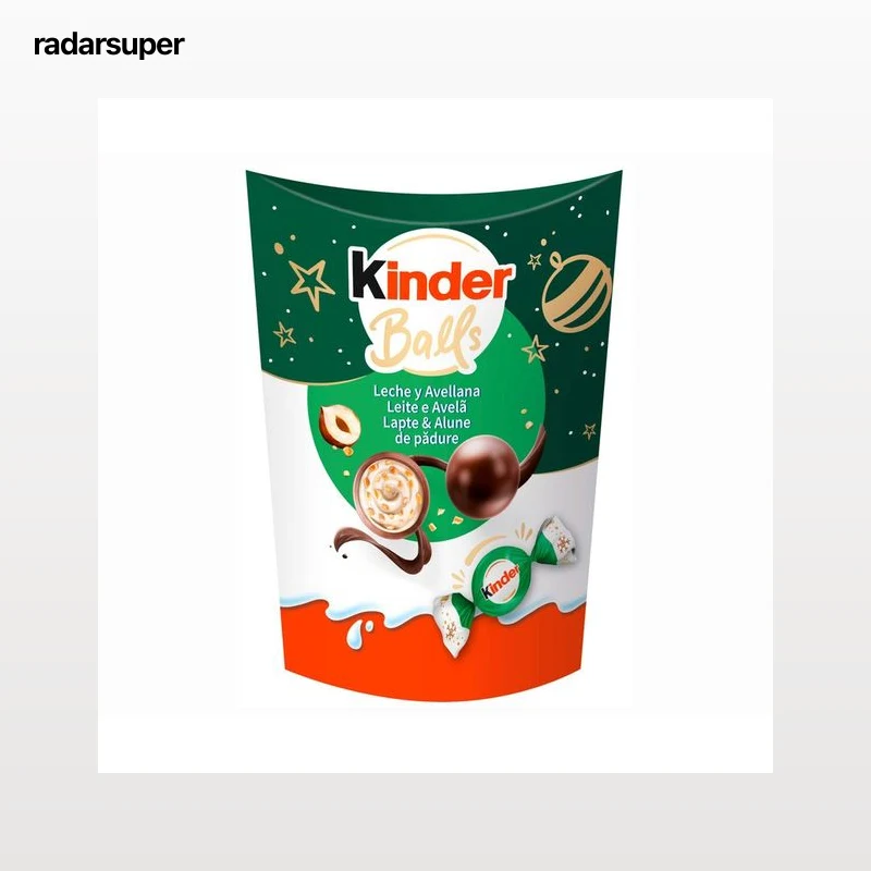 KINDER Bolas rellenas de leche y avellana 164 g.