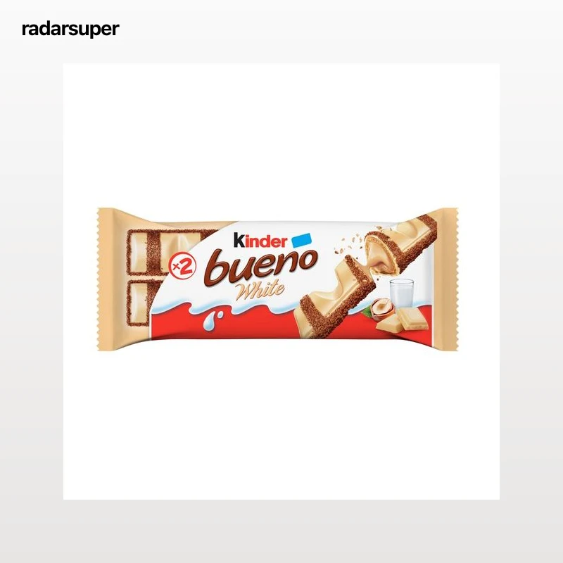 KINDER Bueno Barra cubierta de chocolate blanco y relleno cremoso 39 g.