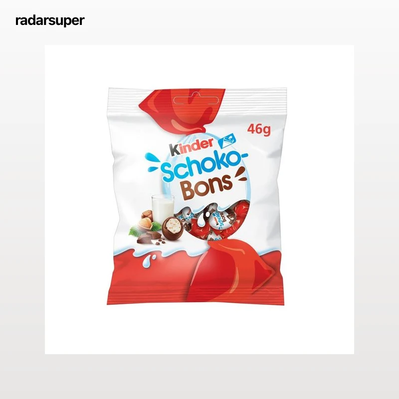 KINDER Chocolate con leche con relleno cremoso de leche y avellanas SCHOKOBONS 46 g.