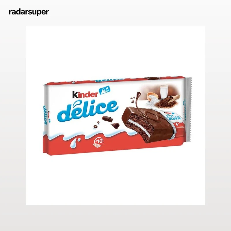 KINDER DELICE Bizcocho de chocolate relleno de crema de leche pack de 10 uds.