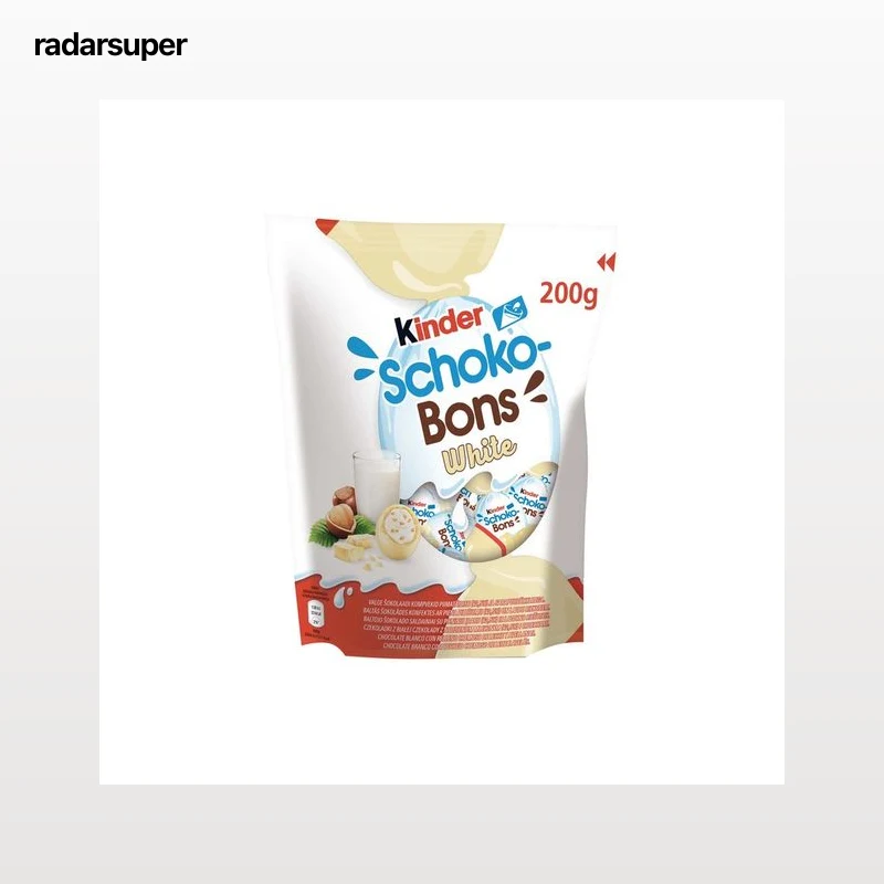 KINDER Huevos de chocolate blanco con relleno de leche y avellanas 200 g.