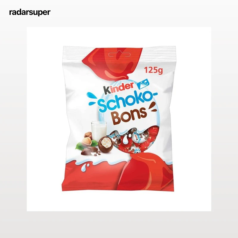 KINDER Schoko Bons Delicias con leche extrafino con relleno cremoso de leche y avellanas 125 g.