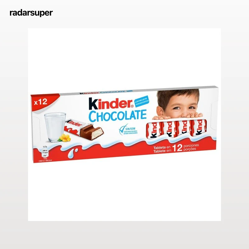 KINDER Tableta de chocolate en porciones 12 uds 150 g.