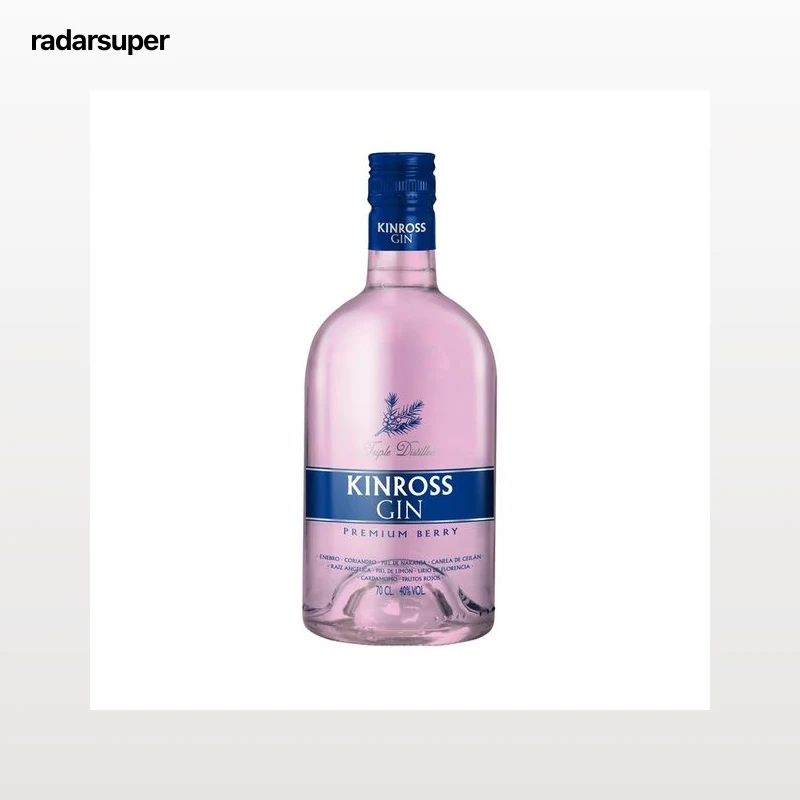 KINROSS Berry Ginebra rosada de triple destilación botella 70 cl.