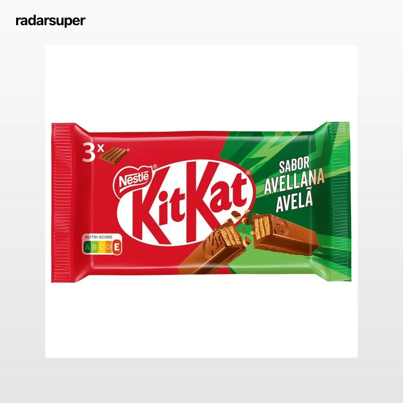KIT KAT Barritas de galleta cubiertas de chocolate y con sabor avellana  3 x 41.5 g.