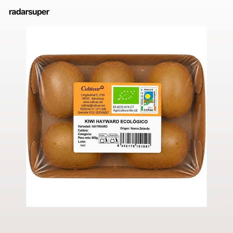 Kiwis ecológicos, bandeja 600 g.