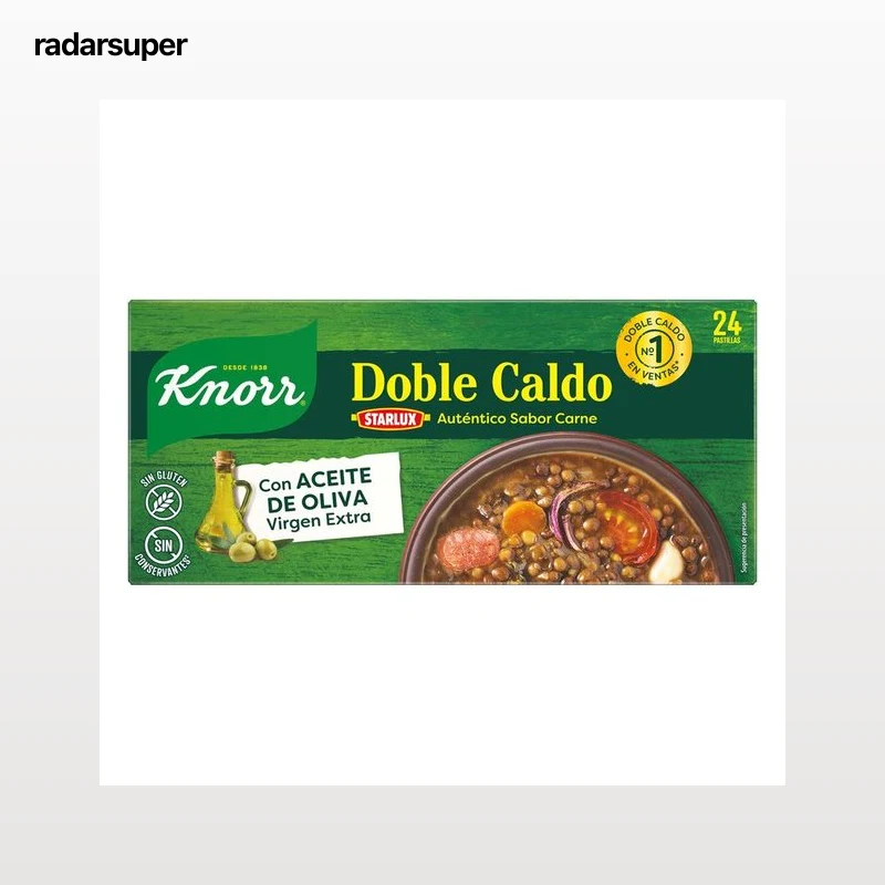 KNORR Caldo de carne doble caja de 24 pastillas 240 g.
