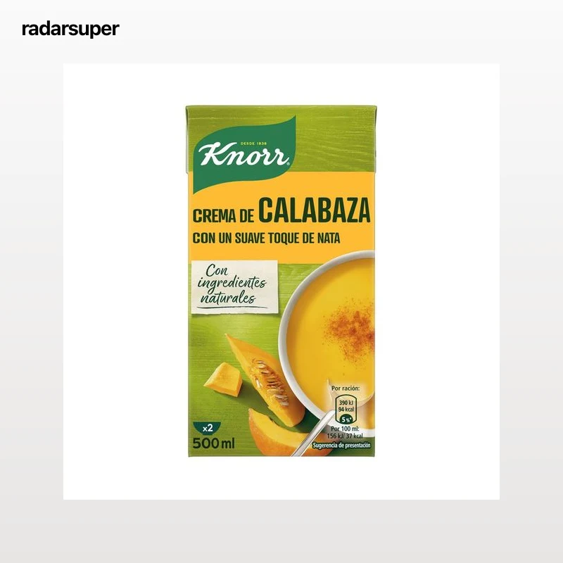 KNORR Crema de calabaza con un suave toque de nata 500 ml.