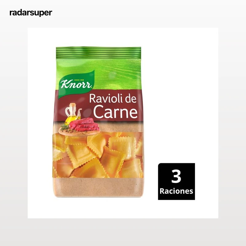 KNORR Pasta Ravioli 3 rellenos carne KNORR 250 g.