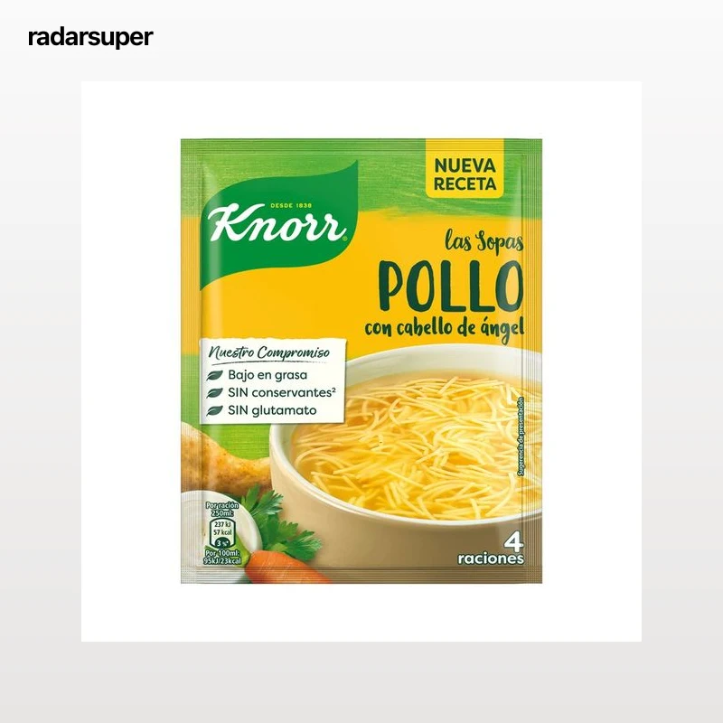 KNORR Sopa de pollo con cabello de ángel sobre de 71 g.