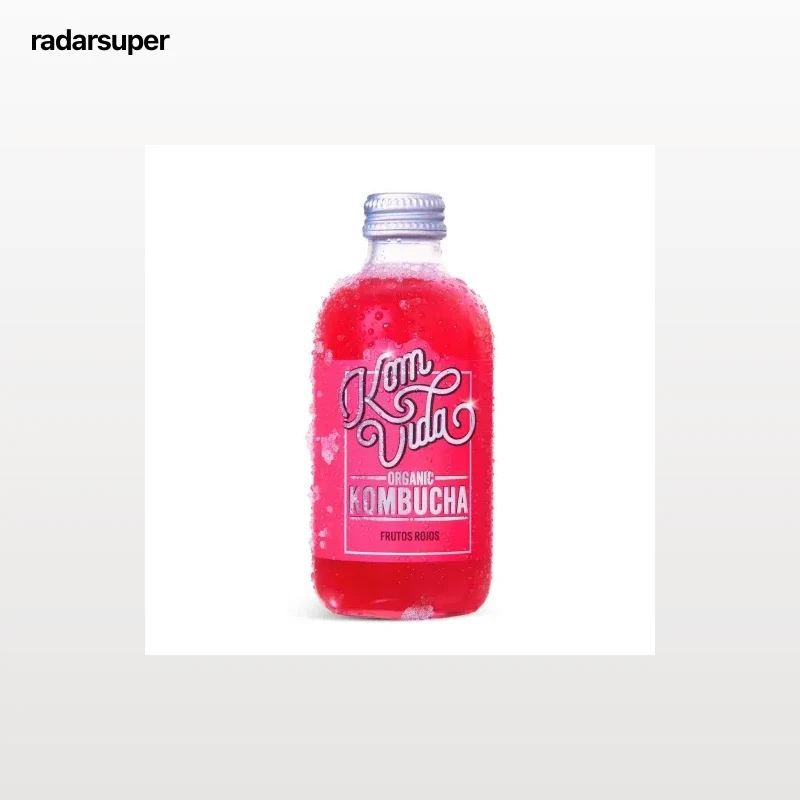 Kombucha de frutos rojos ecológico Komvida sin gluten botella 25 cl.