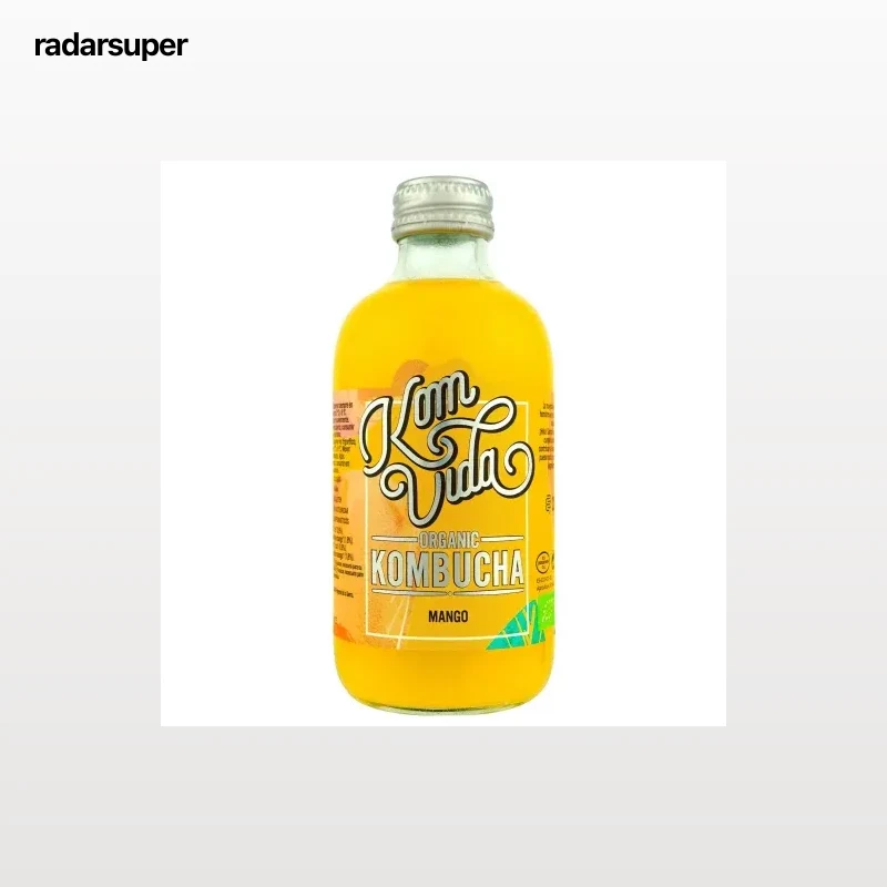 Kombucha de mango ecológico Komvida sin gluten botella 25 cl.