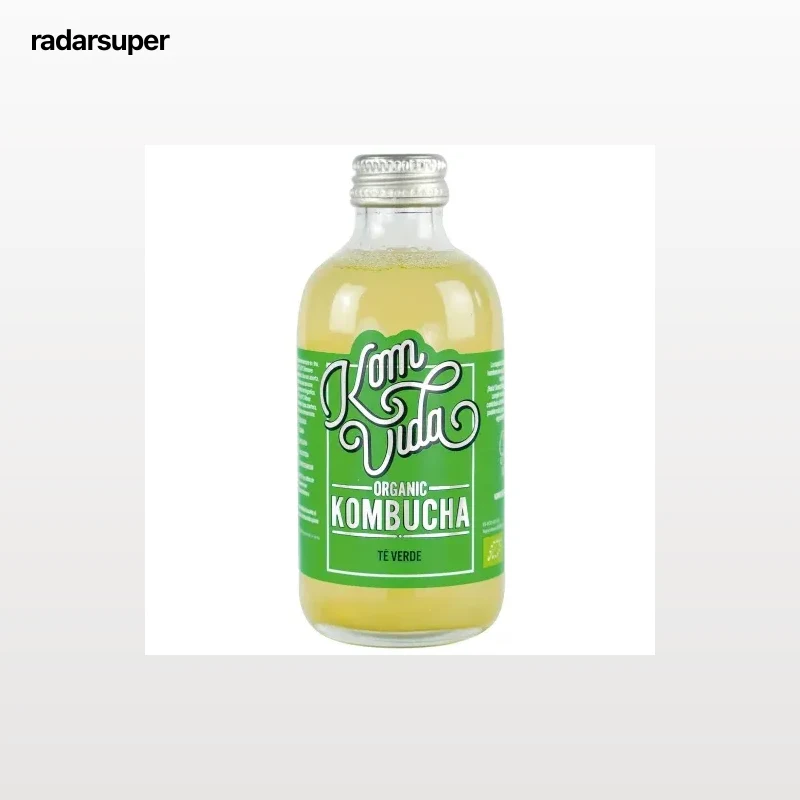 Kombucha de té verde ecológico Komvida sin gluten botella 25 cl