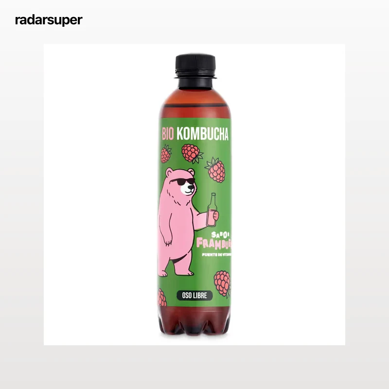 Kombucha de frambuesa Oso libre 370 ml