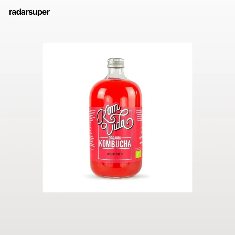 Kombucha frutos rojos ecológica Komvida sin gluten 75 cl.