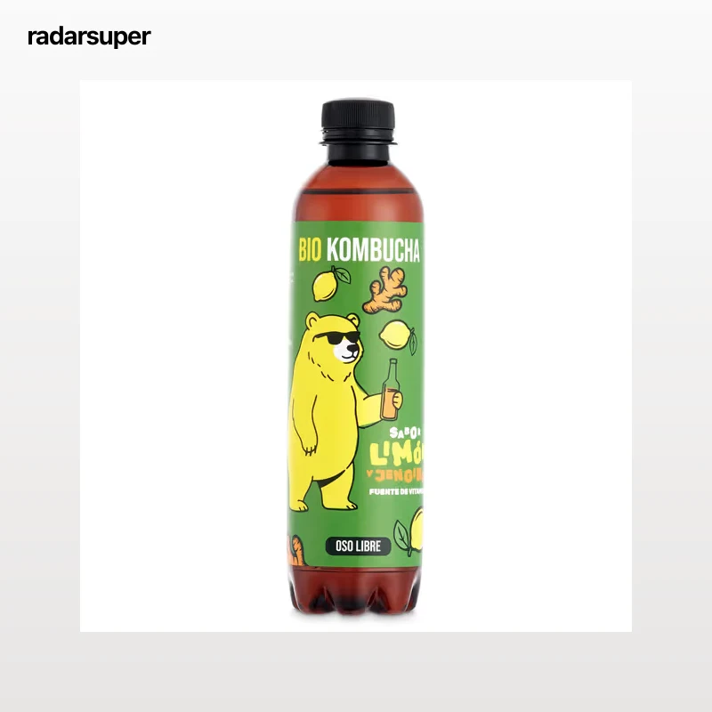 Kombucha jengibre limón Oso libre 370 ml