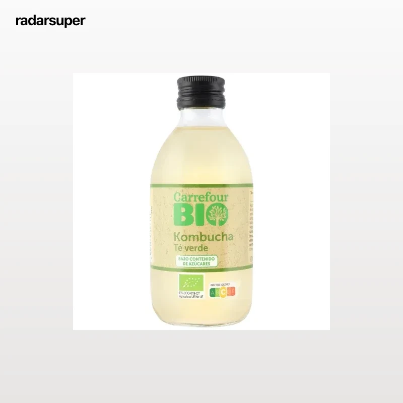 Kombucha té verde ecológico Carrefour Bio botella 250 ml.