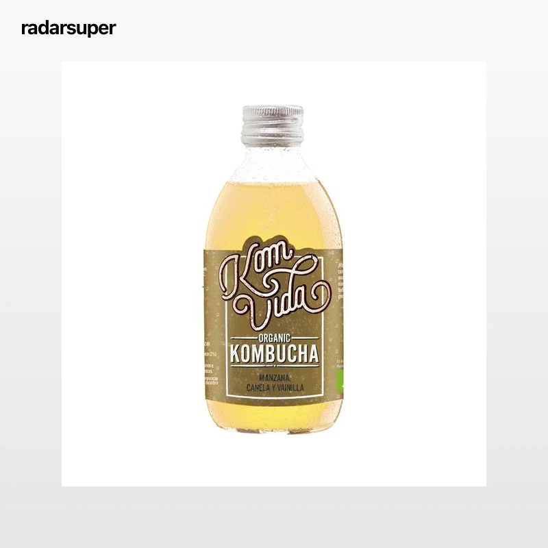 KOMVIDA Kombucha (bebida a partir de té) ecológica manzana, canela y vainilla 750 ml