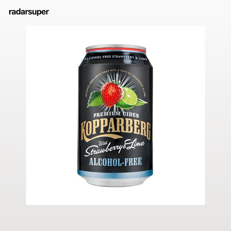 KOPPARBERG Cider sin alcohol con un toque de fresa y lima lata 33 cl.